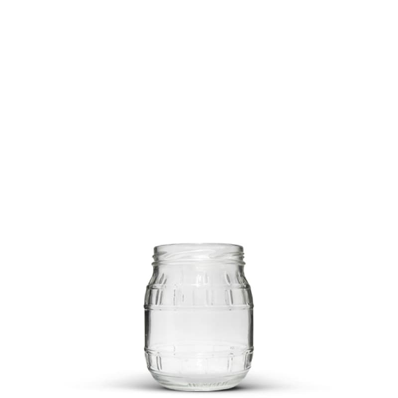 12 Pote trabalhado tipo cristal 600ml(com tampa)