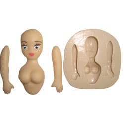 Molde de Silicone  Dama  Busto - Biscuit, Resina, Pastas  e etc... (D 07)