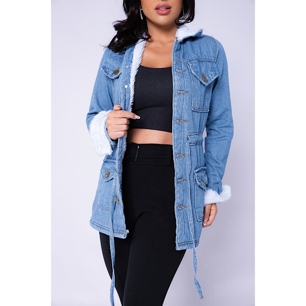 Parka Forrada Feminino Casaco De Inverno Sobretudo Blusa Feminina