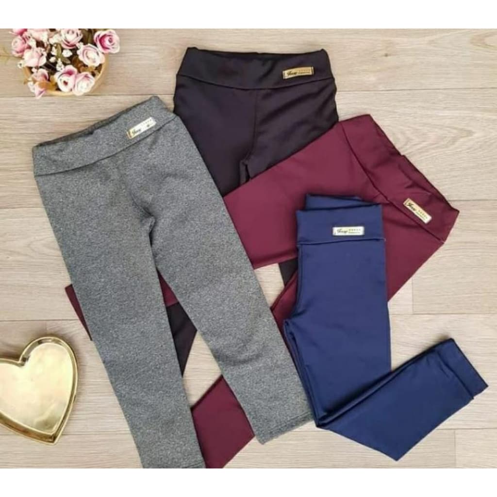 Calça legging flanelada Apeluciada moda infantil menina inverno