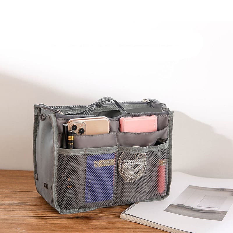 Organizador de Bolsa Com repartições Zíper Bolsos Porta Maquiagem Carteira Bolsa  Pronta Entrega