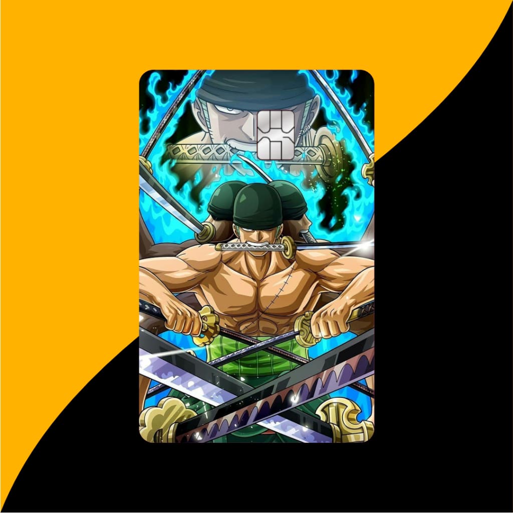 Adesivo para Cartão de Credito Anime One piece Zoro Película para cartão Skin Card a Prova d'água