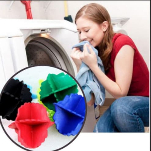 Bate Roupa Encartelado Kit Com 4 Unidades Esferas Bolinha Máquina Lavar Roupa Coletor Tira Pelo Fiapo