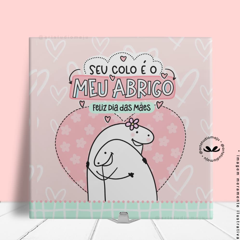 KIT AZULEJO + ALMOFADA - TEMA DIA DAS MÃES