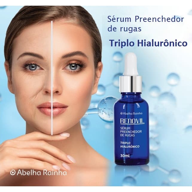 Sérum Preenchedor de Rugas Triplo Ácido Hialurônico Renovil - Abelha Rainha 30ml