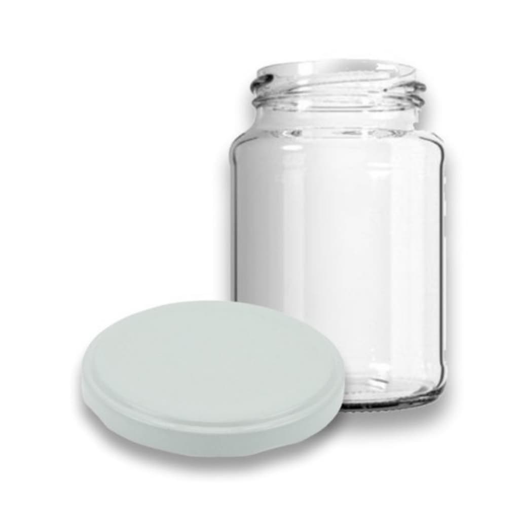 20 Pote De Vidro Para Conserva Palmito 600ml Tampa Branca