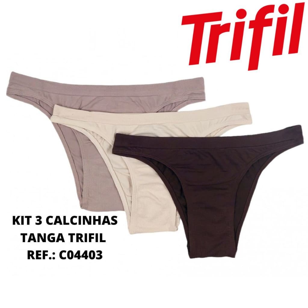 Kit c/ 3 calcinhas tanga Trifil microfibra Ref. C04403