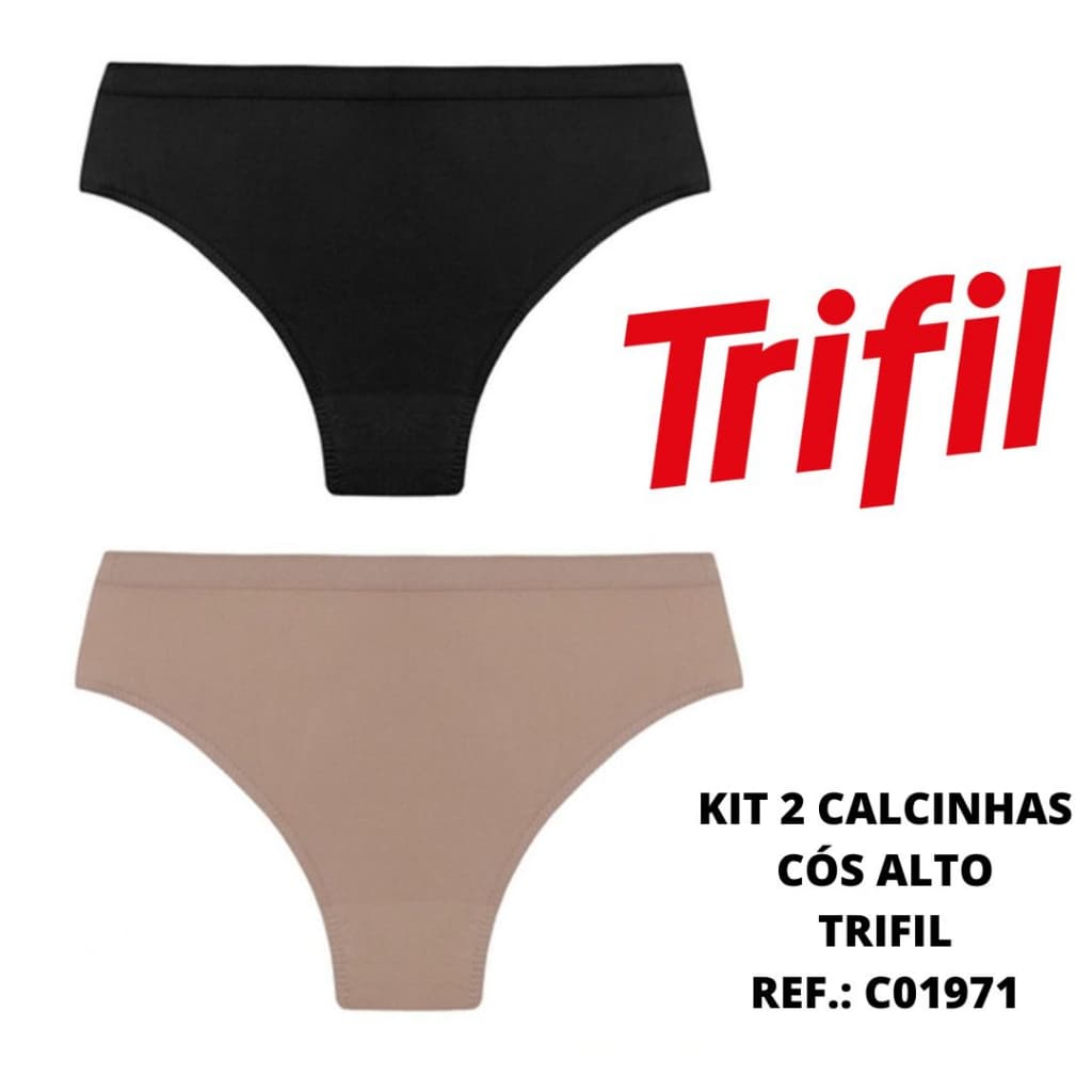 Kit 2 calcinhas cós alto Trifil Ref.: 1971 cintura alta