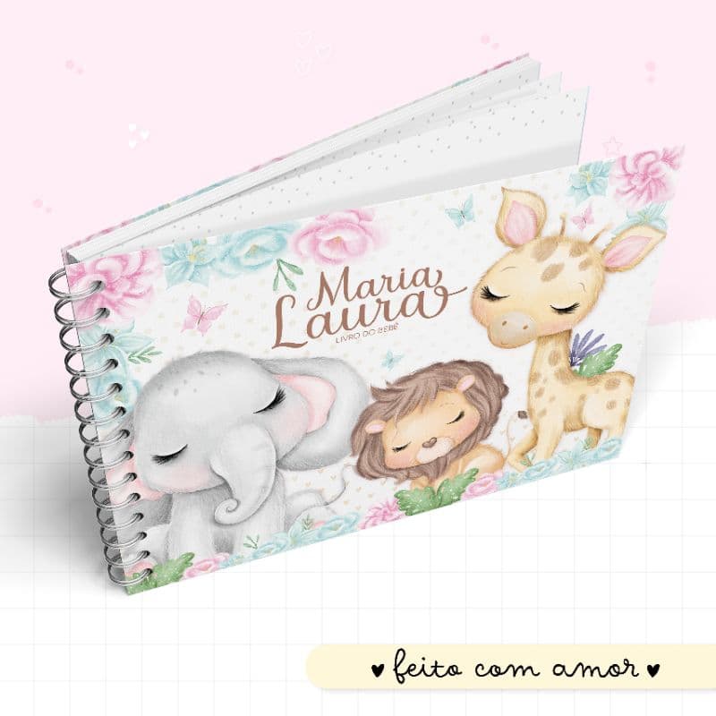 Kit Maternidade Afetiva Caderneta de saúde e Livro do Bebê menina vários temas lindos
