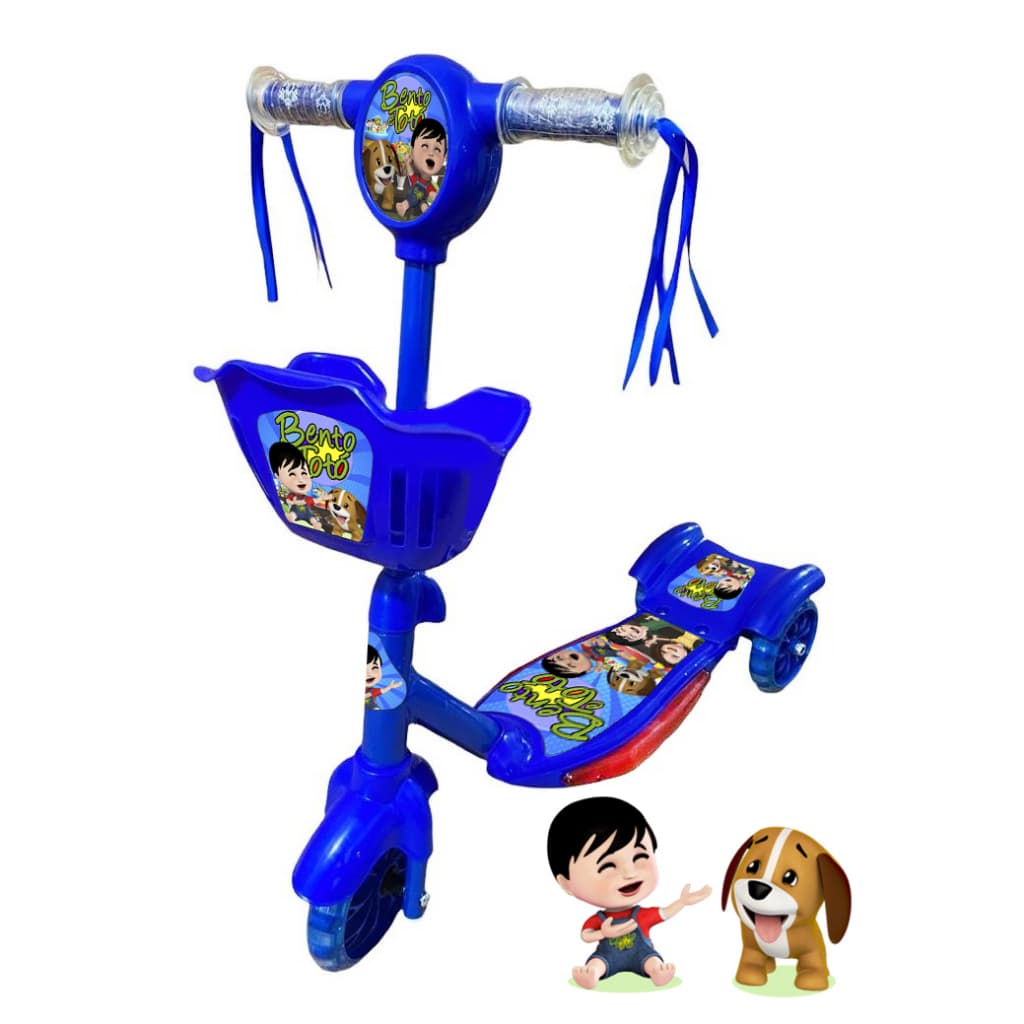 Patinete Musical Bento E Toto 3 Rodas Infantil Cesta Luz