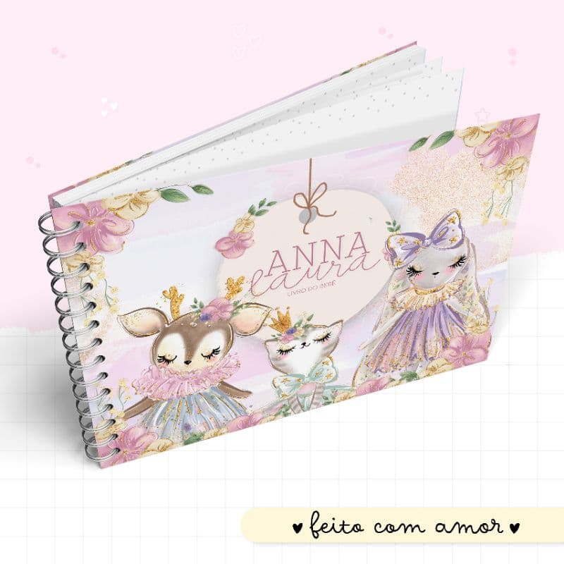 Kit caderneta de Saúde  + Livro do Bebê  menina Temas Fofos