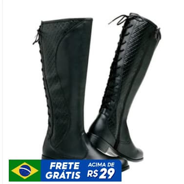 Bota Feminina Cano Longo De Amarrar Montaria Rodeio Country Promoção