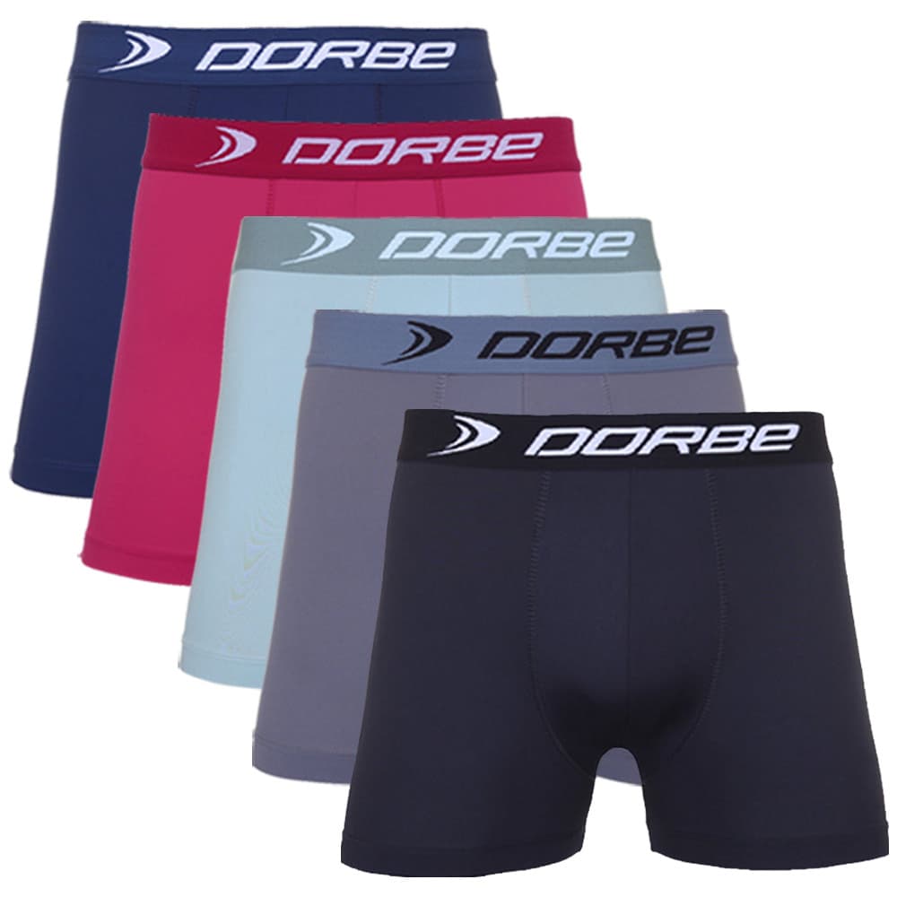Kit 5 Cuecas Boxer Microfibra Dorbe Não Enrola Original Masculina Cueca Box Masculino Adulto Sortido