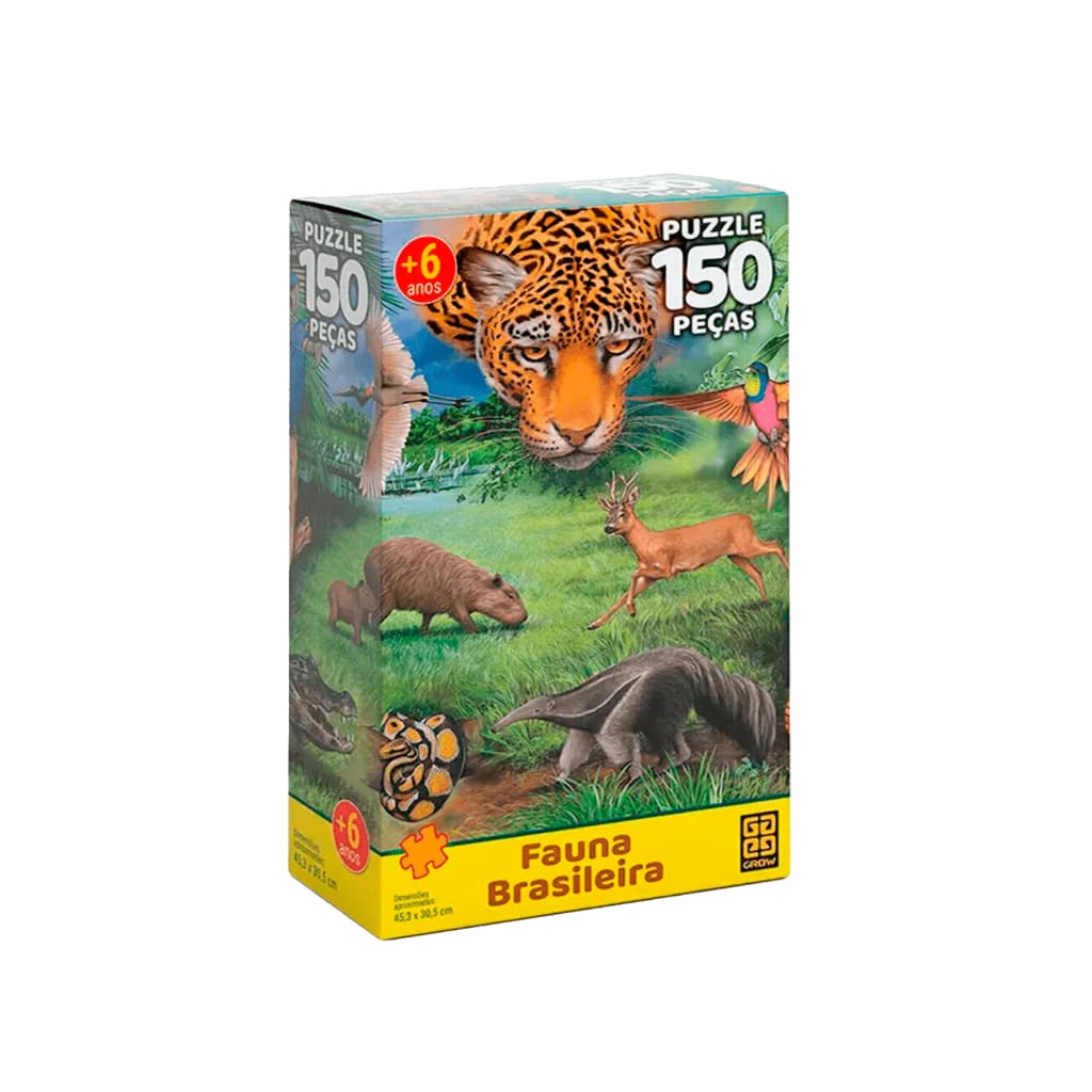 Quebra-cabeça (puzzle) 150 Peças Fauna Brasileira Grow Quebra Cabeça