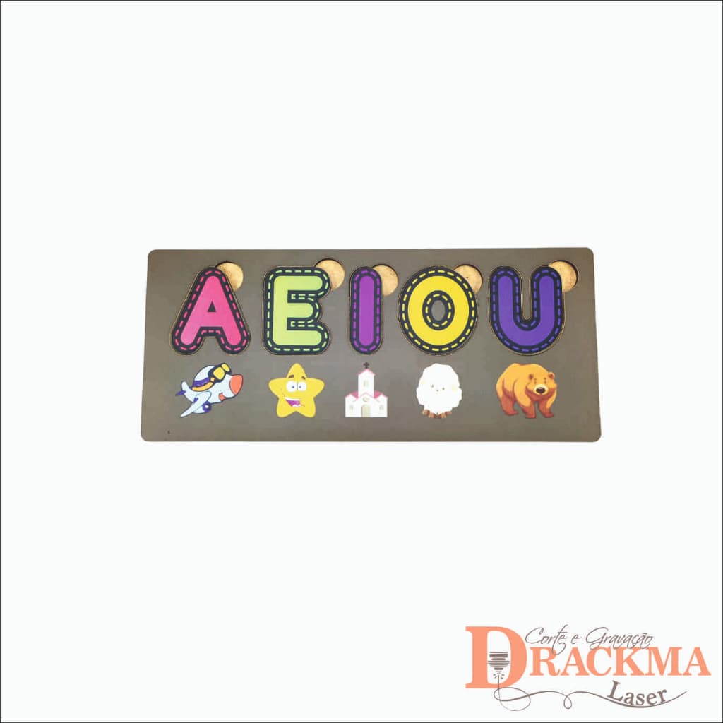 Vogais AEIOU educativa coloridas em mdf, aprenda brincando, Pedagógico, Montessoriano.
