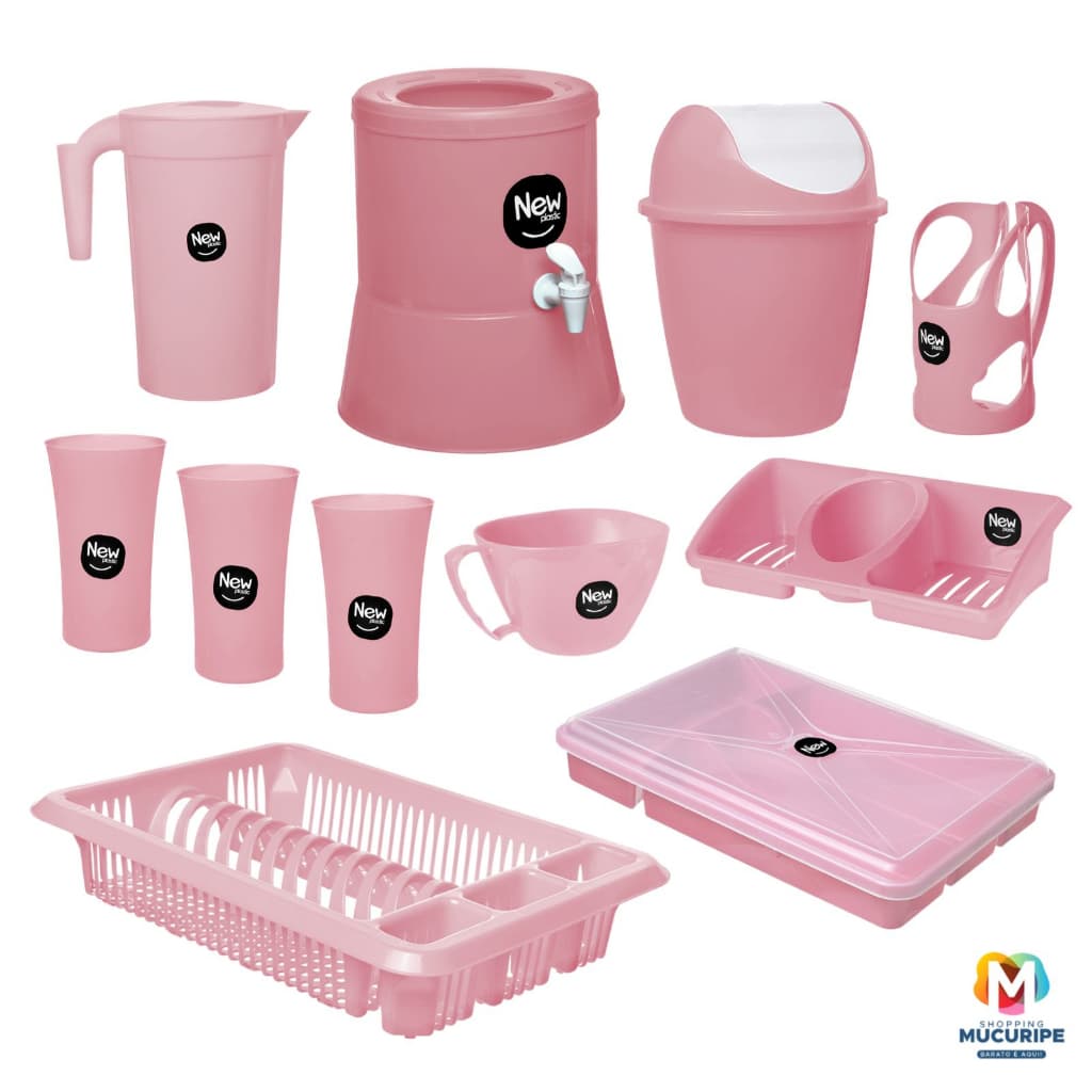 Kit Cozinha New Plastic Color - 8 Peças