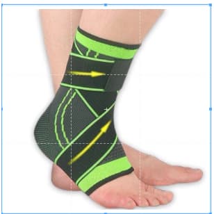 Tornozeleira Anti-Derrapante Ortopédica Ajustável Esportiva Proteção de Joelho com Strap Crossfit Verde