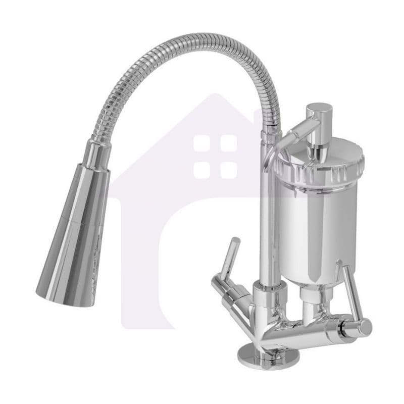 Torneira Filtro Cromada Gourmet Mesa Tubo Conico 2 Jatos