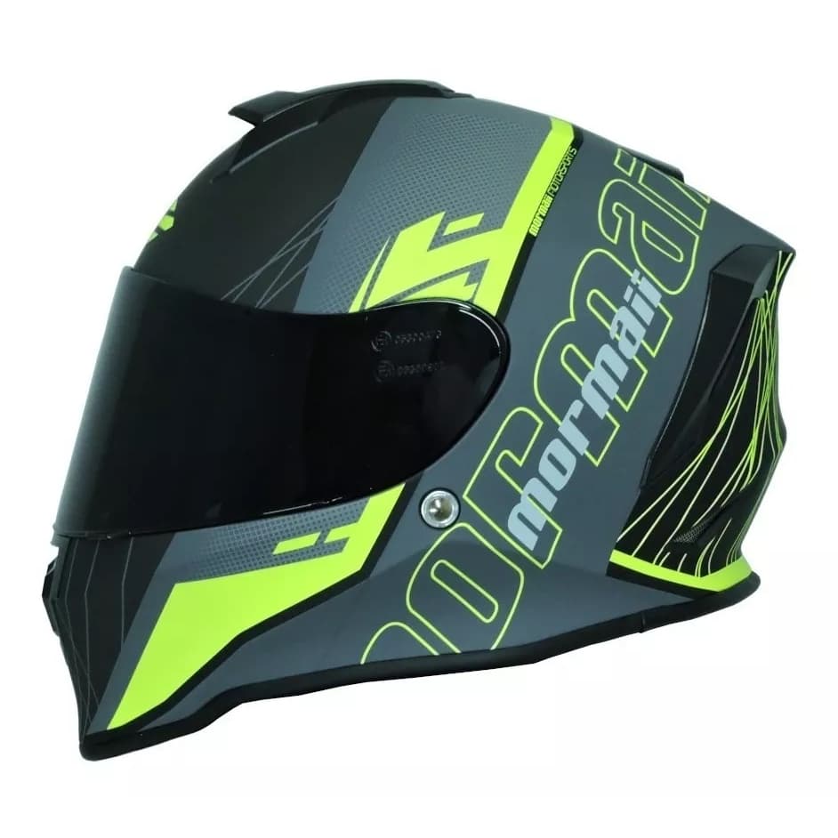 Capacete Moto Mormaii M1 Neon X Verde Fosco + Narigueira