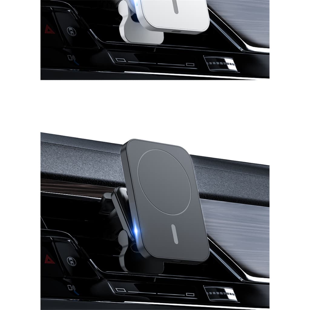 Carregador 30w carregador sem fio magnético suporte do telefone de ventilação ar do carro qi iphone 12 13 14 pro max mini macsafe
