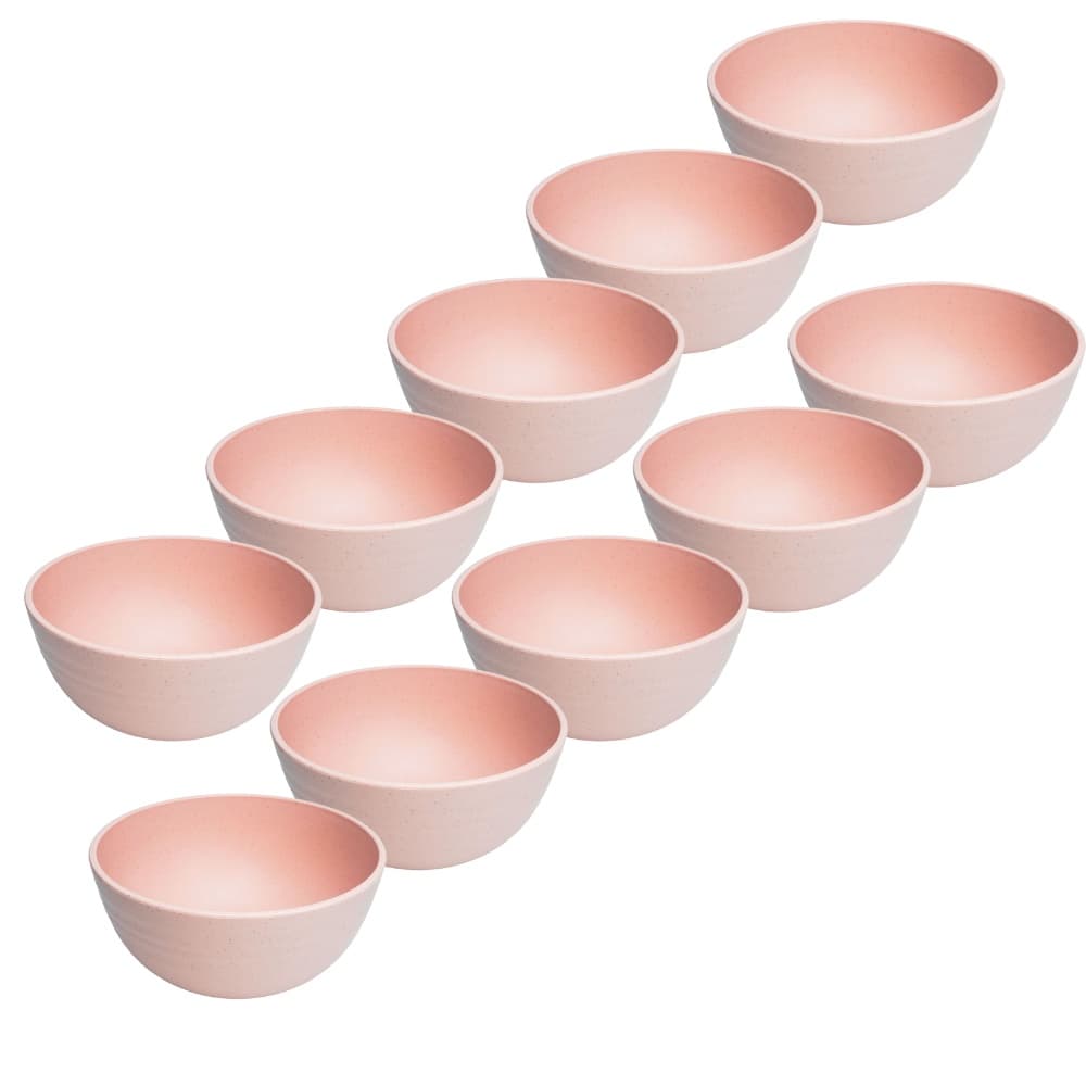 Kit 10 Tigela Bowl Cambuca Ecológico Bambu Sobremesa Rosa