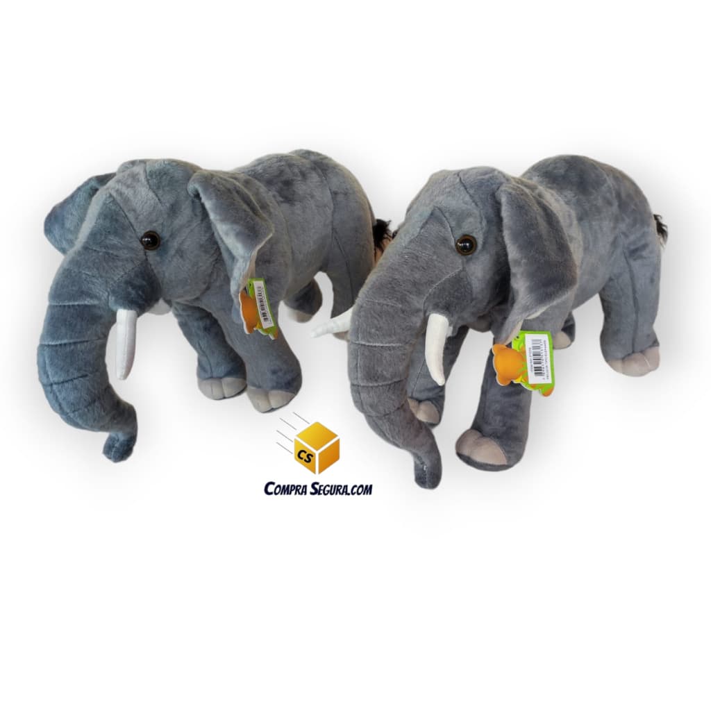 Elefante de pelúcia estilo safari posição real