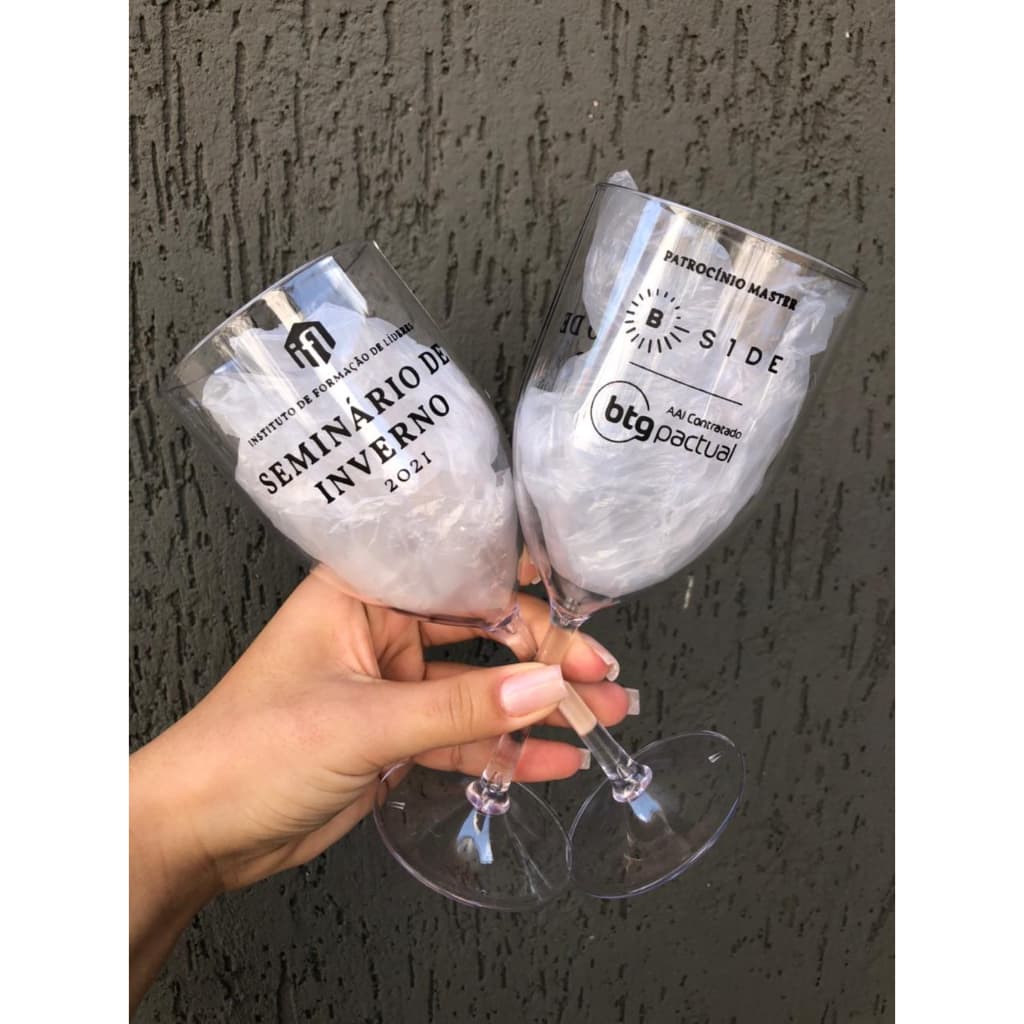 kit 25 Taças de Vinho 320ml Personalizadas - Taça Slim