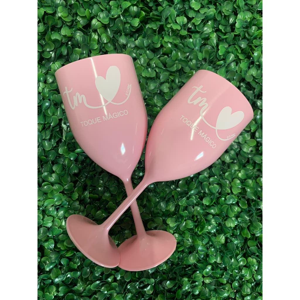 kit 40 Taças de Vinho / Água 320ml Acrílico Personalizadas - Taça Slim
