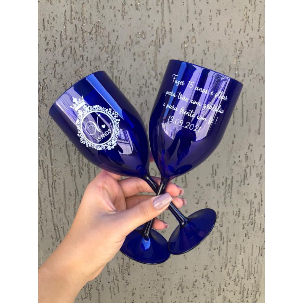 kit 70 Taças de Vinho 320ml Personalizadas - Taça Slim