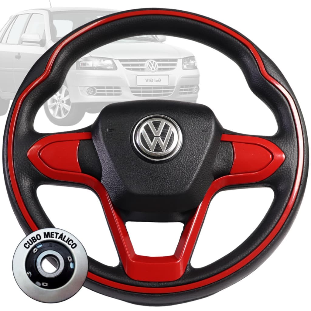 Volante Esportivo Bmw Vermelho Voyage Gol Golf G5 G6 G7