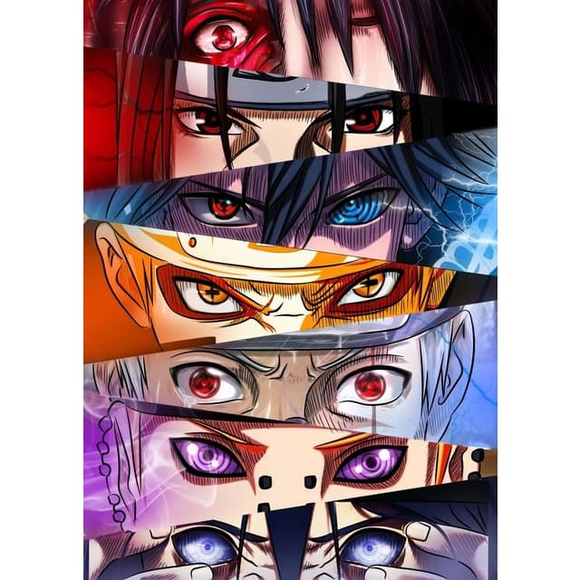 Quadro Decorativo Olhos Anime Herois Olhares Dragon Naruto