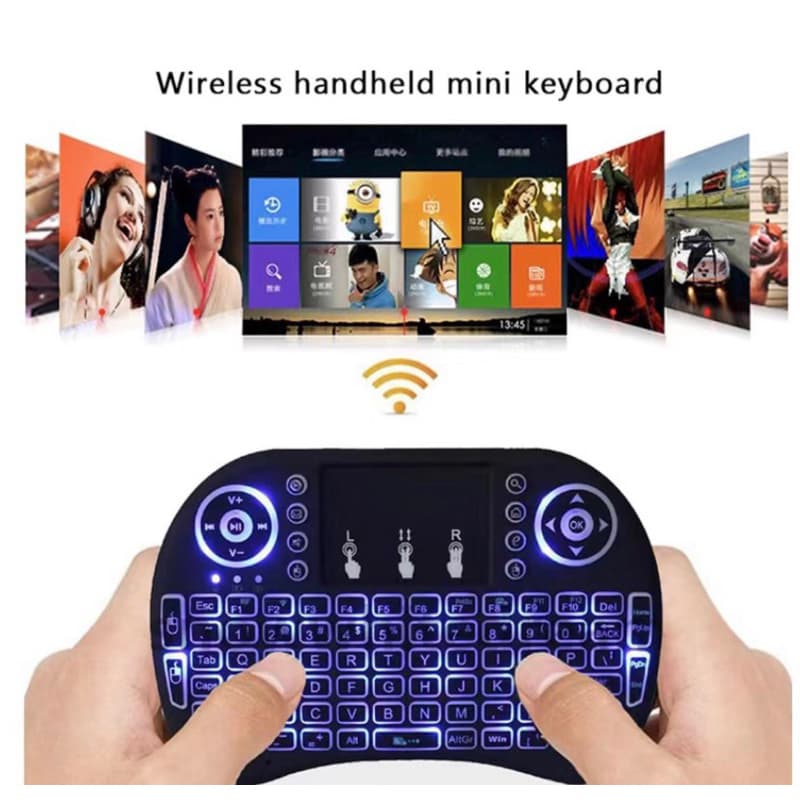 Mini Teclado Sem fio Iluminado Touch 3 Cores Led