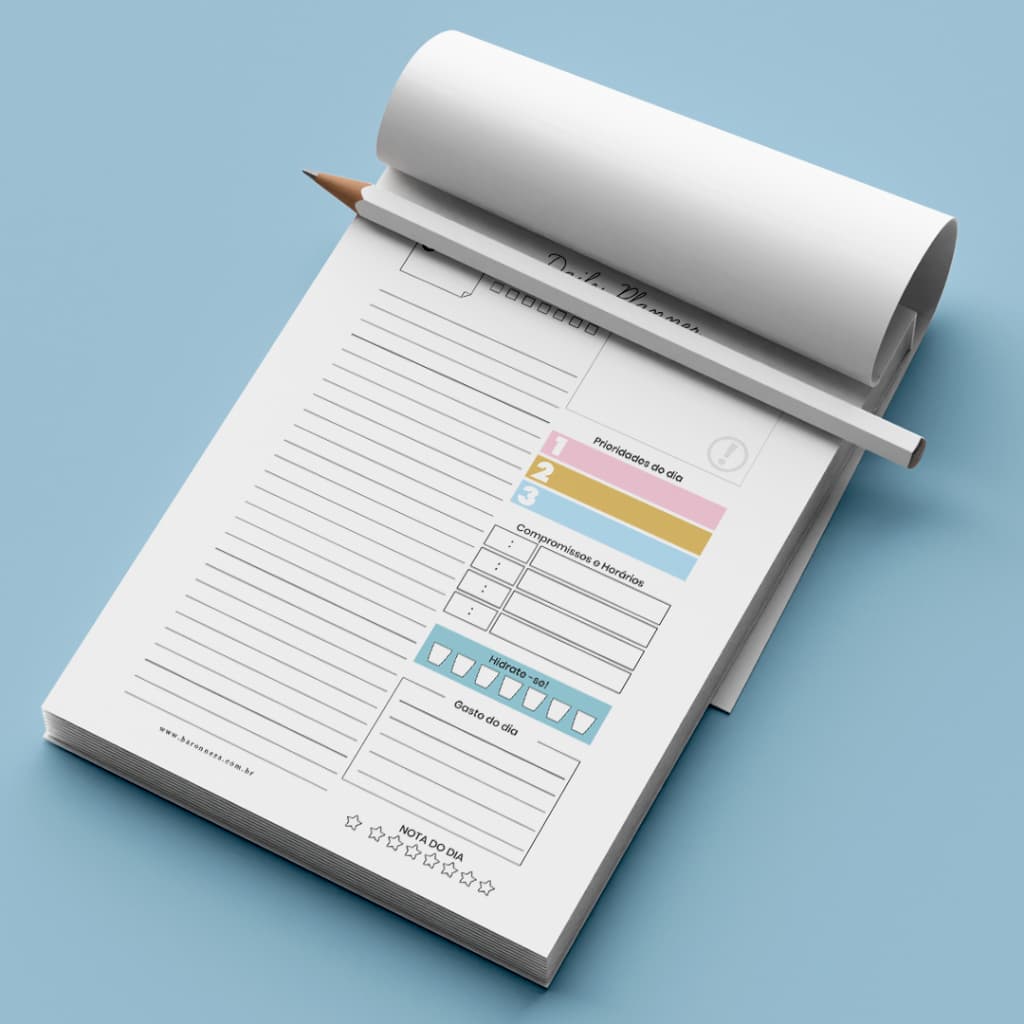 Check List de Tarefas - Bloco Planner Diário  - Bloco com 50 folhas