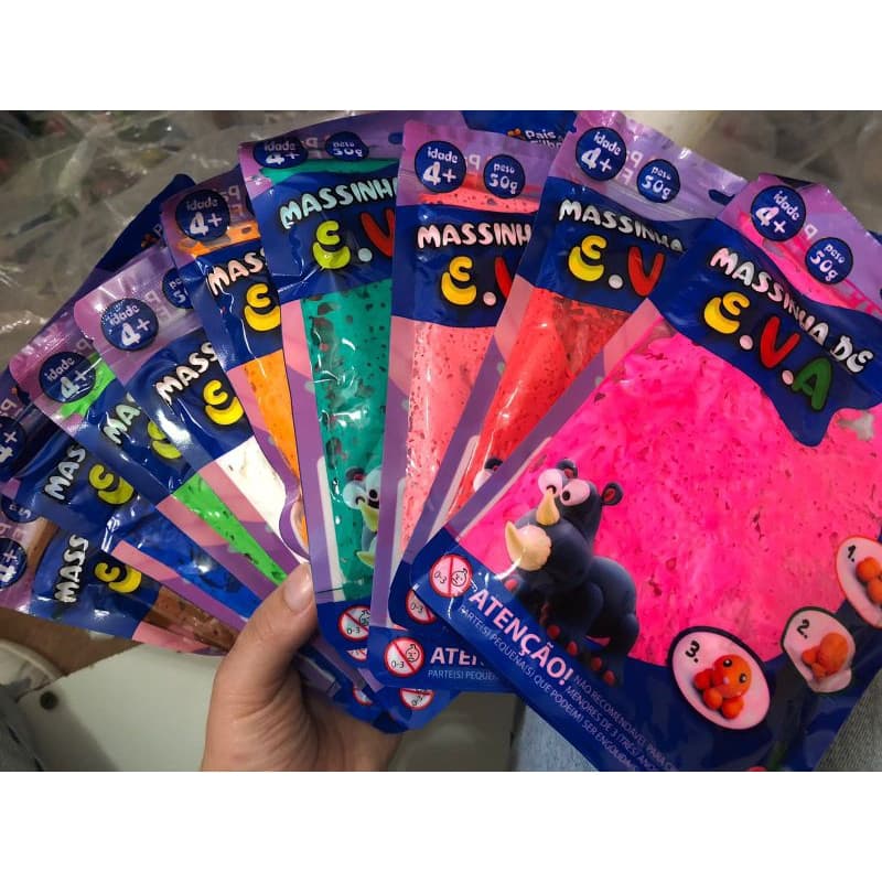 Massa Massinha EVA E.V.A 50g Escolha sua Cor