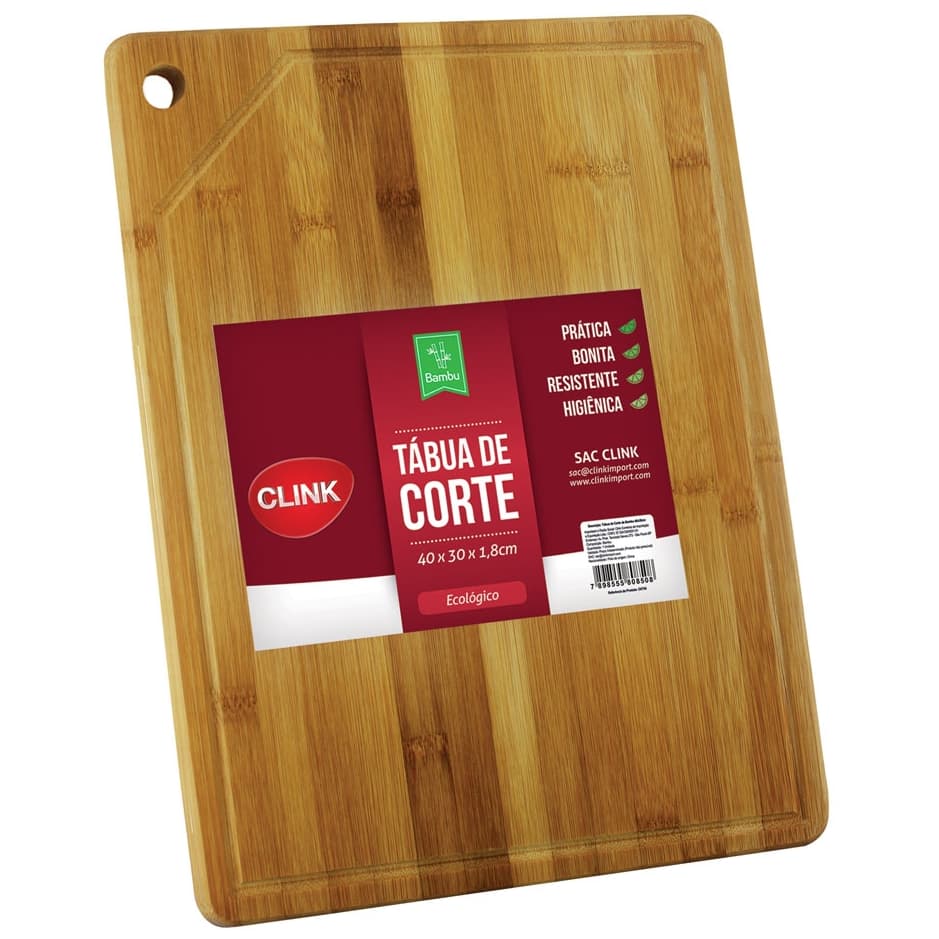 Tábua De Bambu Retangular 40X30CM Multiuso - Tabua Para Churrasco Utensílios De Cozinha Clink