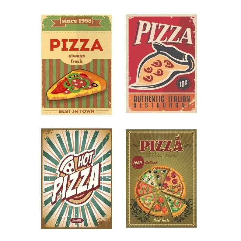 kit quadros pizzaria pizza comercio 20x30