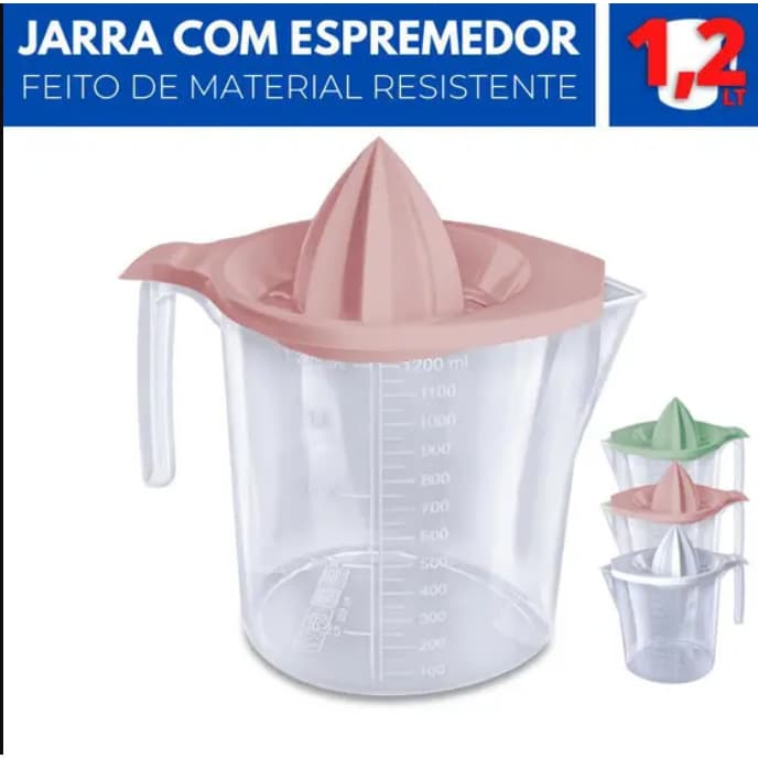 Jarra Graduada Com Espremedor 1,2Litros Plástico Color - Utensílios De Cozinha Jarras De Agua/Suco Usual Utilidades
