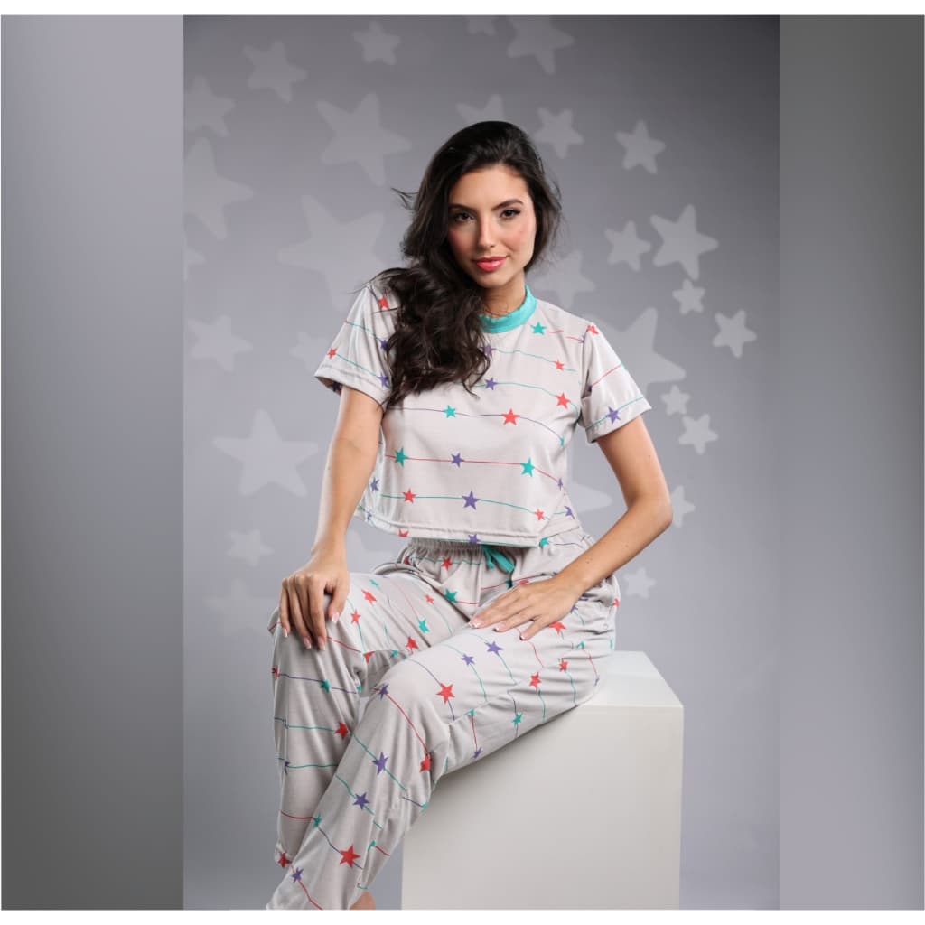 Pijama Feminino Longo Cropped Virginia Blogueira