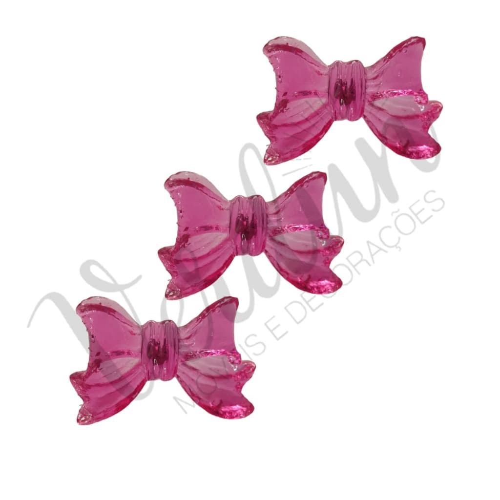 Kit 3 puxadores de laço cor cristal pink quarto comoda movel