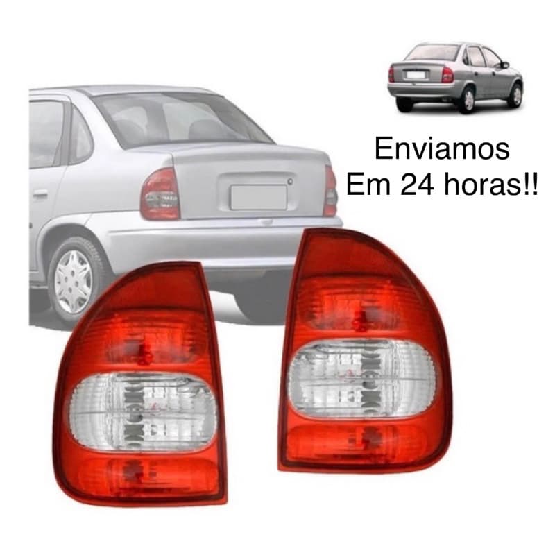 PAR Lanterna Traseira Corsa Classic 2000 a 2010 Adaptável 1994 a 1999 Cristal