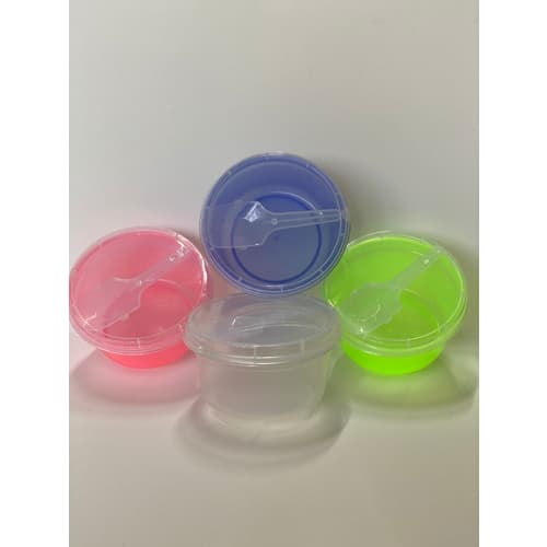 Pote Sobremesa Com Tampa E Colher - Kit Com 5 Unidades
