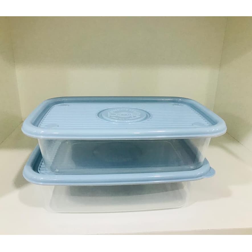 Conjunto de 2 Potes Retangular Pop Azul Marinho 1,2L-Plasútil