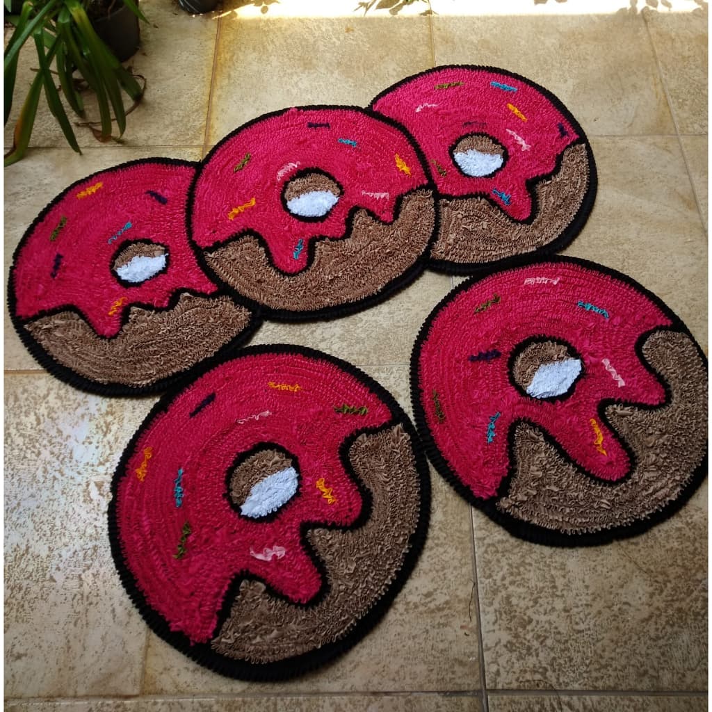 Conjunto de tapetes de cozinha Donuts - Rosquinha Antiderrapante