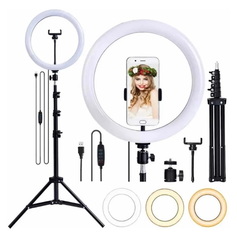 Ringlinght 10 Polegadas 26m Led Luz Flash Estudio Profissional Com Tripe 2.10m