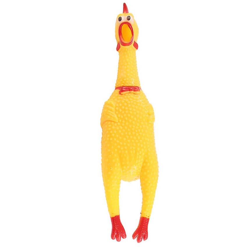 Galinha Frango 20cm Brinquedo Pet Mordedor Borracha C/ Apito