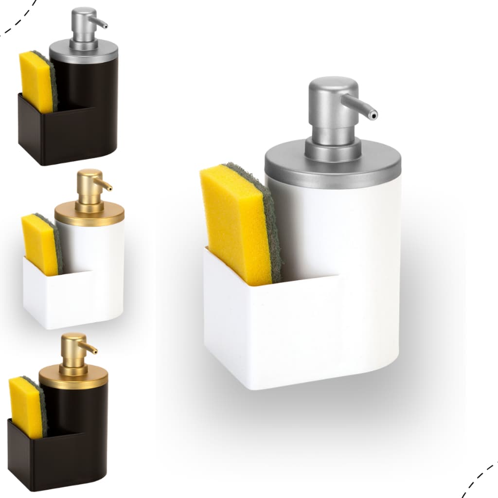 Dispenser Dosador para Detergente 2x1 Porta Bucha Esponja Cozinha e Pia Organizada