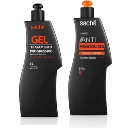 Kit Gel Trat Progressivo Sachê 1l + Shampoo Anti Resíduos 1l