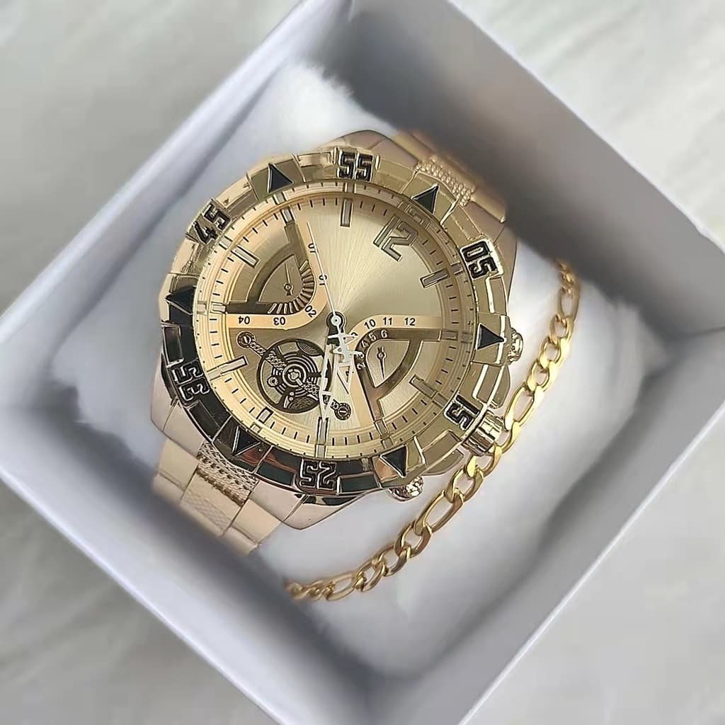 kit Relógio Masculino Original À Prova D'água caixa + pulseira *