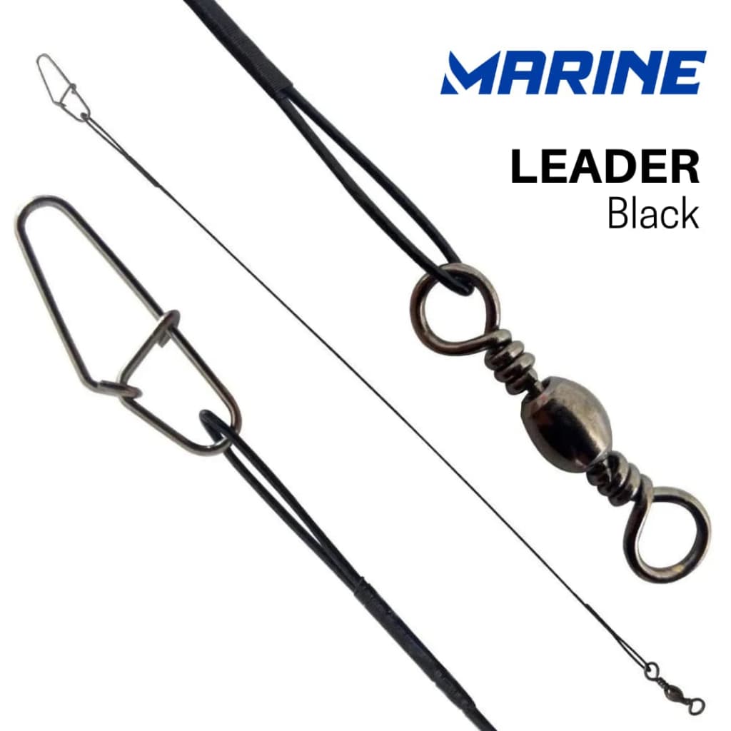 Chicote Empate Leader Cabo de Aço Black Marine c/ 10 ou 20 pçs - Varios Tamanhos