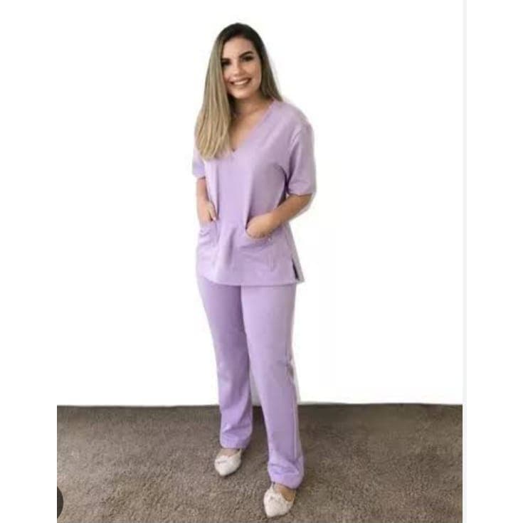 CONJUNTO PIJAMA CIRÚRGICO SCRUB LILÁS JUJUBA